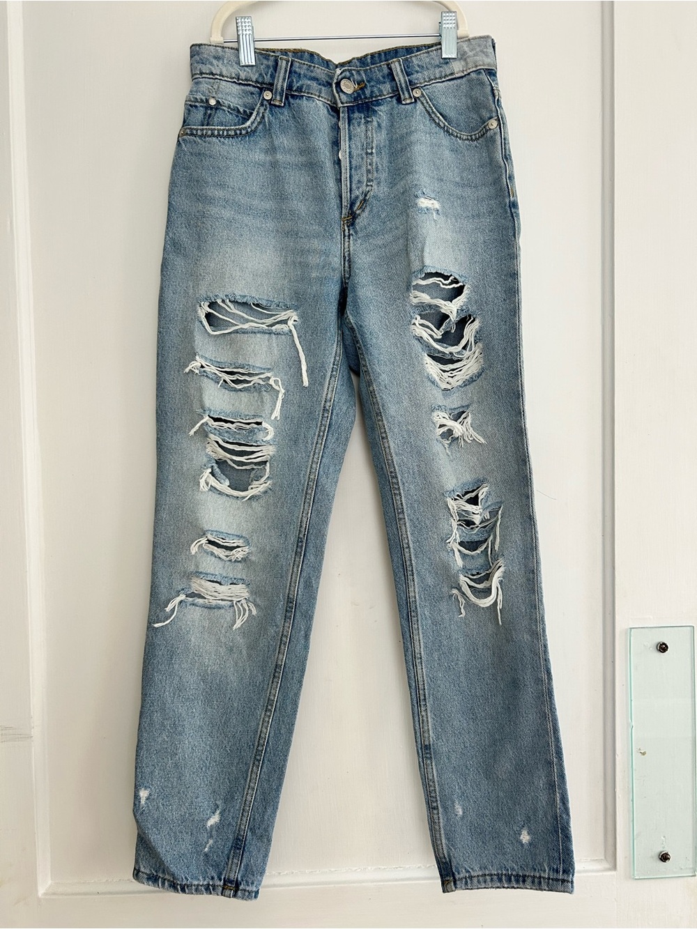 H&M Light Blue Distressed Boyfriend Jeans